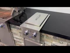 Edelstahl-Grill-Gasgrill im Freien, eingebauter Doppelseitenbrenner 12,6