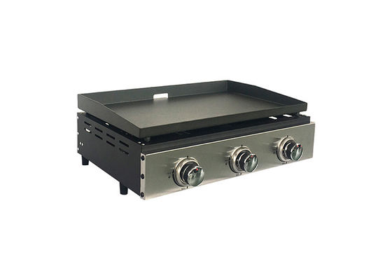 22 Inch 3 Burner Freestanding Gas Griddle Camping BBQ Grill Plancha Table Top Travel Flat Plate